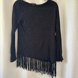WHBM Sparkly Black Boho Top Size S